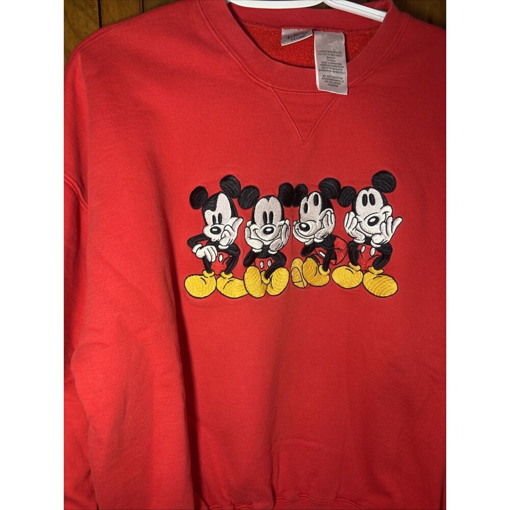 Red Disney Mikey Mouse Sweatshirt XL - Picture 3 of 7